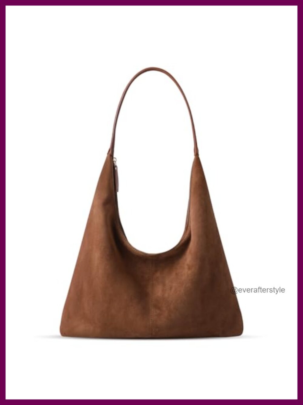 Faux Suede Hobo Shoulder Bag Slouchy Tote Satchel Crossbody